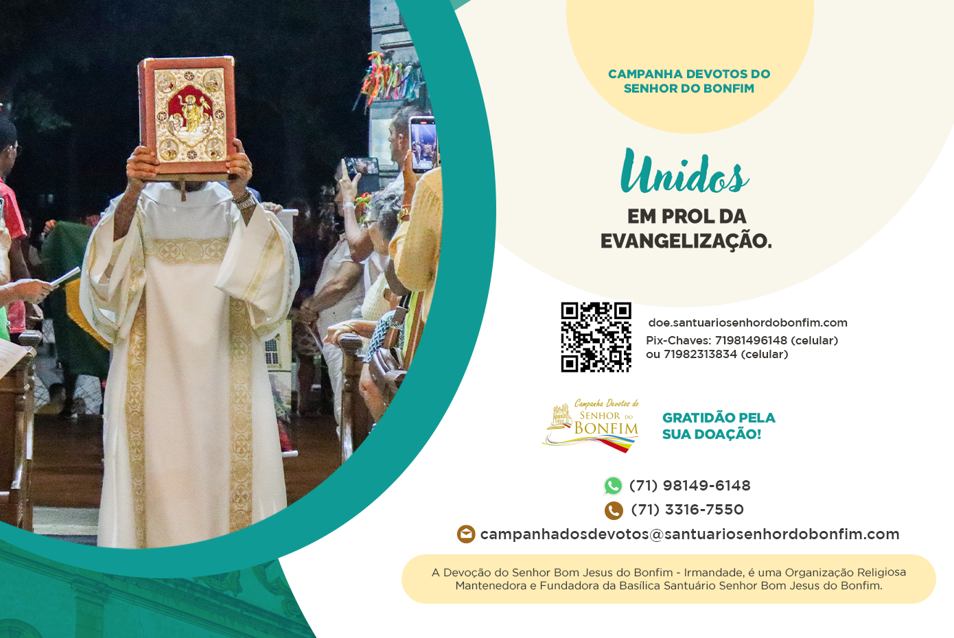 Obrigado pela sua fidelidade na Campanha Devotos do Senhor do Bonfim!