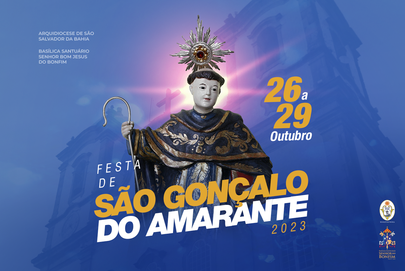 Ciclo de festividades da Colina Sagrada tem início hoje (26) com tríduo em honra a São Gonçalo
